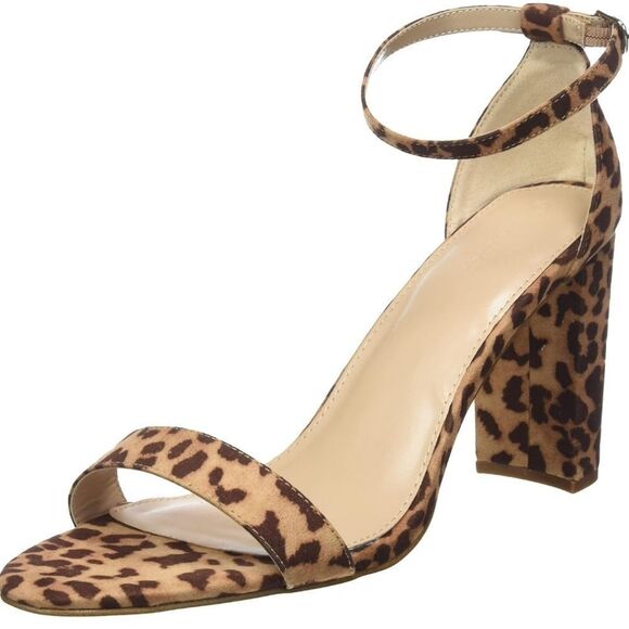 RAMPAGE BAMBOO ANIMAL PRINT DESIGN BLOCK OPEN TOE SINGLE BAND ACROSS SANDAL - Picture 10 of 16